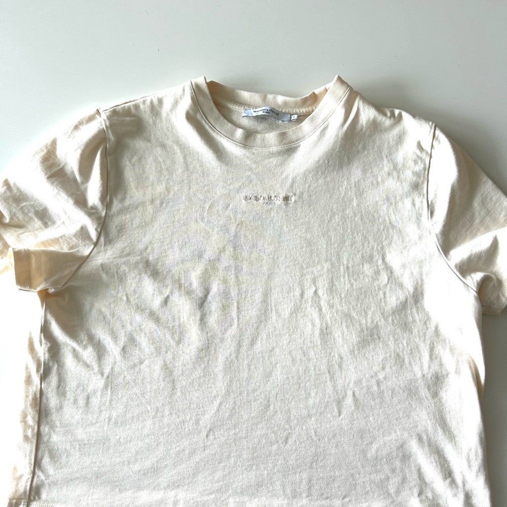 Maison Kitzune Ecru Boxy T-shirt